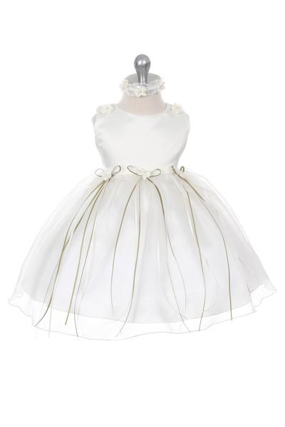 Ivory Baby Rosebud Organza Party Dress-AS193