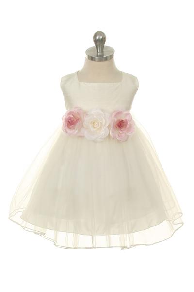 Ivory Baby Top Silk Party Dress-AS135B