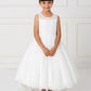 Ivory Girl Dress with Beautiful Illusion Neckline Dress - AS5797