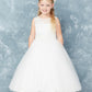 Ivory Girl Dress with Embroidery Lace Applique - AS5753