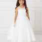 Ivory Girl Dress with Illusion Neckline Bodice - AS5801