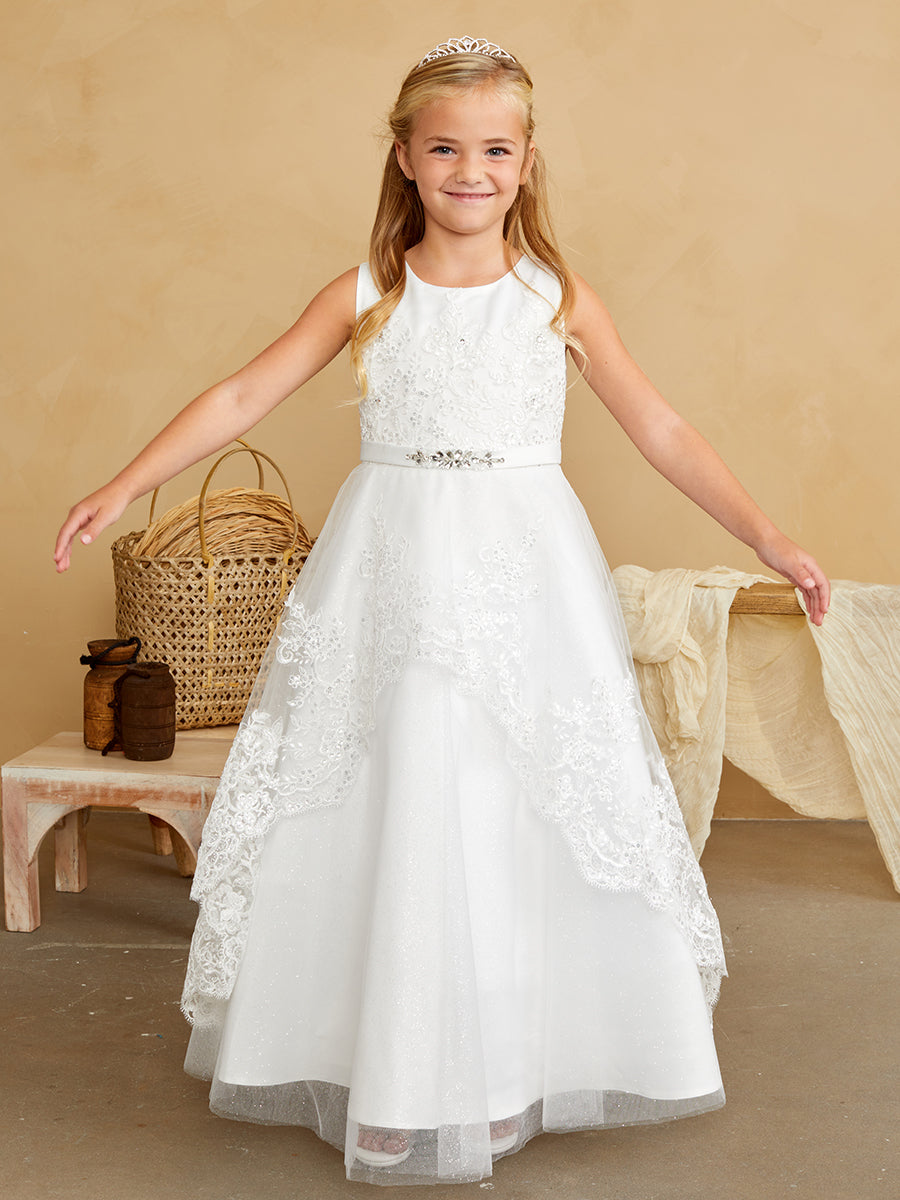 Lace bodice 2024 flower girl dress