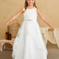 Ivory Girl Dress with Lace Bodice and Overlay Skirt - AS5838