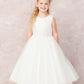 Ivory Girl Dress with Sequin and Tulle Skirt Dress - AS5752