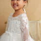 Ivory_1 Girl Dress with Illusion Neckline and Applique Dress - AS5830