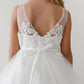 Ivory_1 Girl Dress with Lace V-Neckline Bodice - AS5719