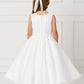 Ivory_1 Girl Dress with Satin A-Line Skirt - AS5813