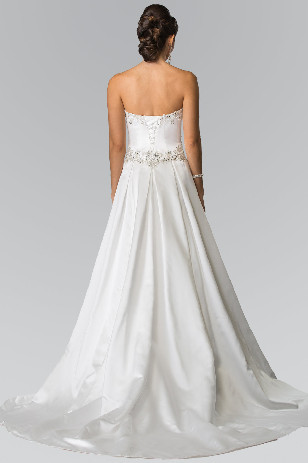 Ivory_1 Satin Strapless A-Line Women Bridal Gown - GL2201 GLS