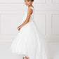 Ivory_2 Girl Dress with Beautiful Illusion Neckline Dress - AS5797
