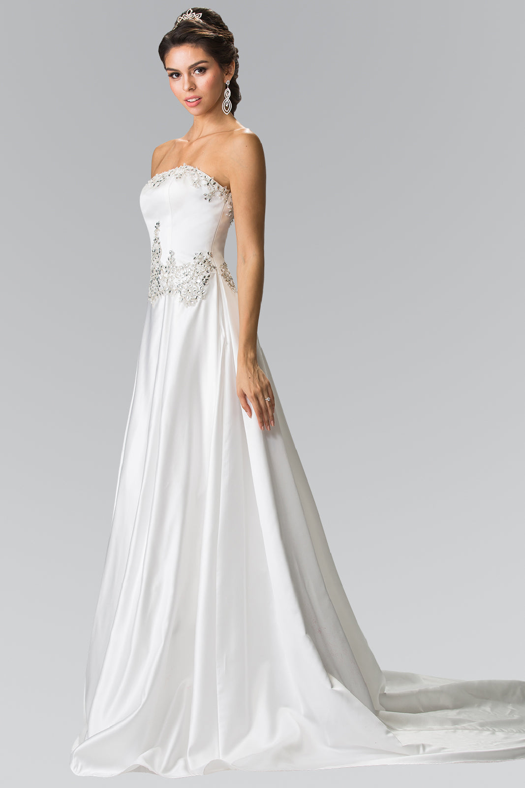 Ivory_2 Satin Strapless A-Line Women Bridal Gown - GL2201 GLS
