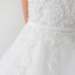Ivory_3 Girl Dress with Lace V-Neckline Bodice - AS5719