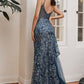 Lapis-blue_1 Flare Glitter with Side Peplum Gown J847 - Women Evening Formal Gown - Special Occasion-Curves