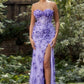 Lavender Corset Mermaid Slit Gown A1117 - Special Occasion