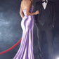 Lavender Embellished Bust Corset Slit Gown CD2215 - Women Evening Formal Gown - Special Occasion