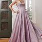 Lavender Glitter A-Line Slit Gown CD252C - Women Evening Formal Gown - Curves