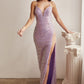 Lavender Iridescent Fitted Sequin Gown CD258 - Women Evening Formal Gown - Special Occasion