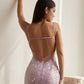 Lavender_1 Fitted Sequin Mermaid Slit Gown CD262 - Women Evening Formal Gown - Special Occasion