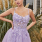 Lavender_1 Floral Applique A-Line Gown A1142 Penelope Gown - Special Occasion