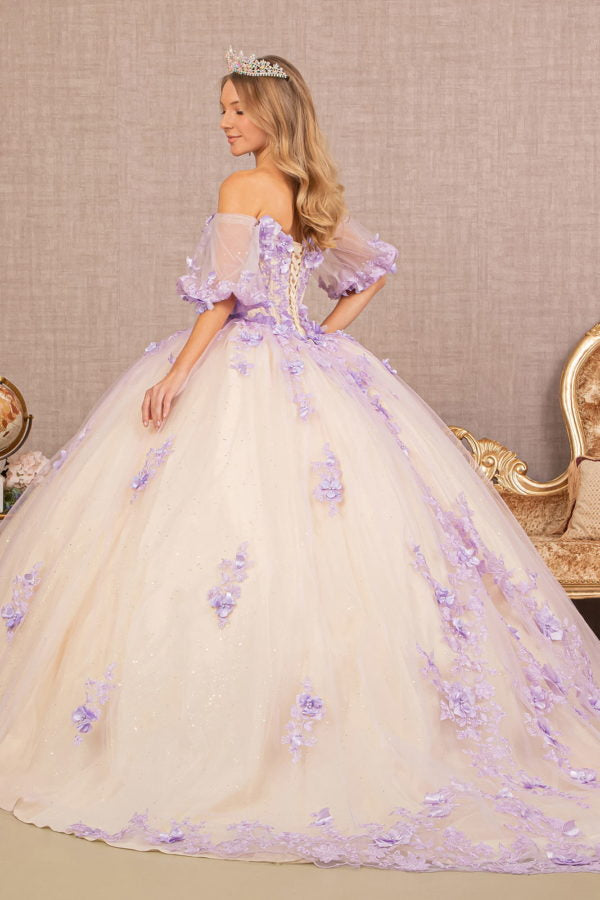 Lilac-nude_1 Off the Shoulder Sweetheart Neckline Quinceanera Dress with Puff Short Sleeves - GL3172