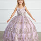 Lilac Girl Dress with Glitter Tulle Overlay Dress - AS7036