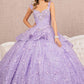 Lilac Jewel 3-D Butterfly Applique Sweetheart Quinceanera Dress - GL3112