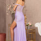 Lilac_1 Glitter Sheer Bodice Mermaid Slit Gown GL3162 - Women Formal Dress- Special Occasion-Curves