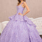 Lilac_1 Jewel 3-D Butterfly Applique Sweetheart Quinceanera Dress - GL3112