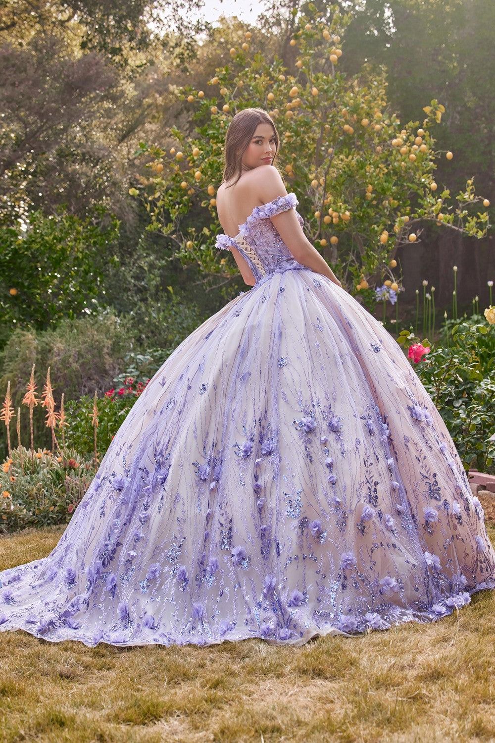 Lilac_1 Off The Shoulder Quinceanera Ball Gown 15704