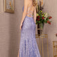 Lilac_1 Straight Across Sequin Mermaid Women Formal Dress - GL3127 - Special Occasion-Curves