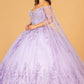 Lilac_2 GL3110 - Butterfly Applique Glitter Quinceanera Dress