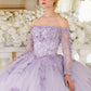 Lilac_2 Off The Shoulder Long Sleeve Quinceanera Ball Gown 15706