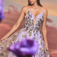 Lilac_2 Organza Printed A-Line Gown A1135 Penelope Gown - Special Occasion