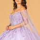 Lilac_3 GL3110 - Butterfly Applique Glitter Quinceanera Dress