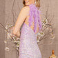 Lilac_3 Sequin Asymmetric Mermaid Slit Gown GL3165 -Women Formal Dress- Special Occasion-Curves