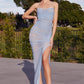 Lt-blue Fitted Spaghetti Strap Sheath Gown BD7042 - Women Evening Formal Gown - Special Occasion
