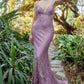 Mauve Diamond Rococo Backless Mermaid Gown A1170 Penelope Gown - Special Occasion