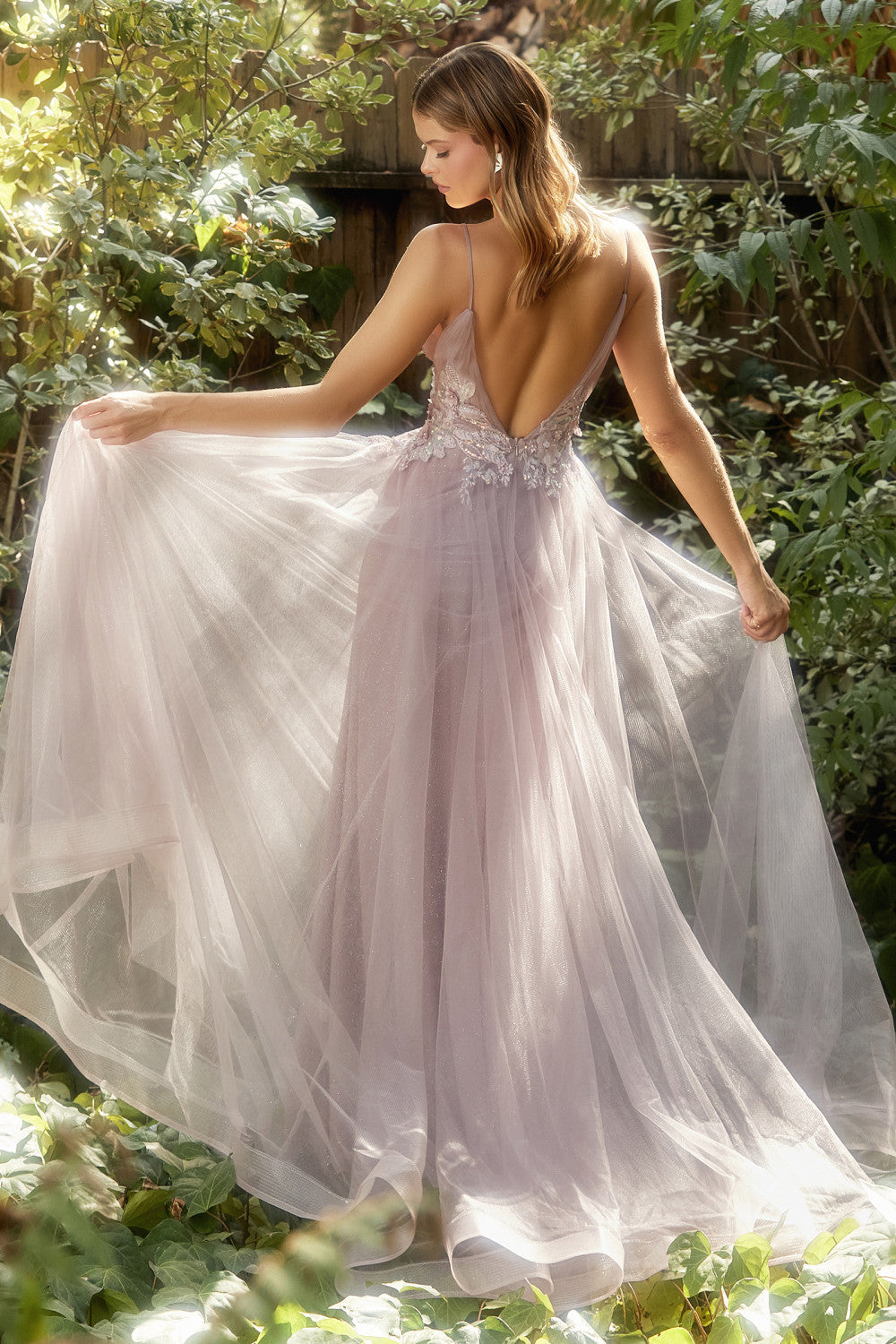 Mauve Sequin Applique A-line Gown A1143 Penelope Gown - Special Occasion