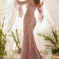 Mauve_1 Flared Long Sleeve Mermaid Gown A1120 Penelope Gown - Special Occasion-Curves