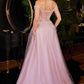 Mauve_1 Layered Tulle A-line Slit Gown CD3394 - Women Evening Formal Gown - Special Occasion-Curves
