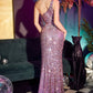 Metallic-pink_1 One Shoulder Sequin Gown CH118 - Women Evening Formal Gown - Special Occasion