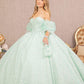 Mint_2 Jewel Strapless Quinceanera Dress with Short Puff Sleeves - GL3176