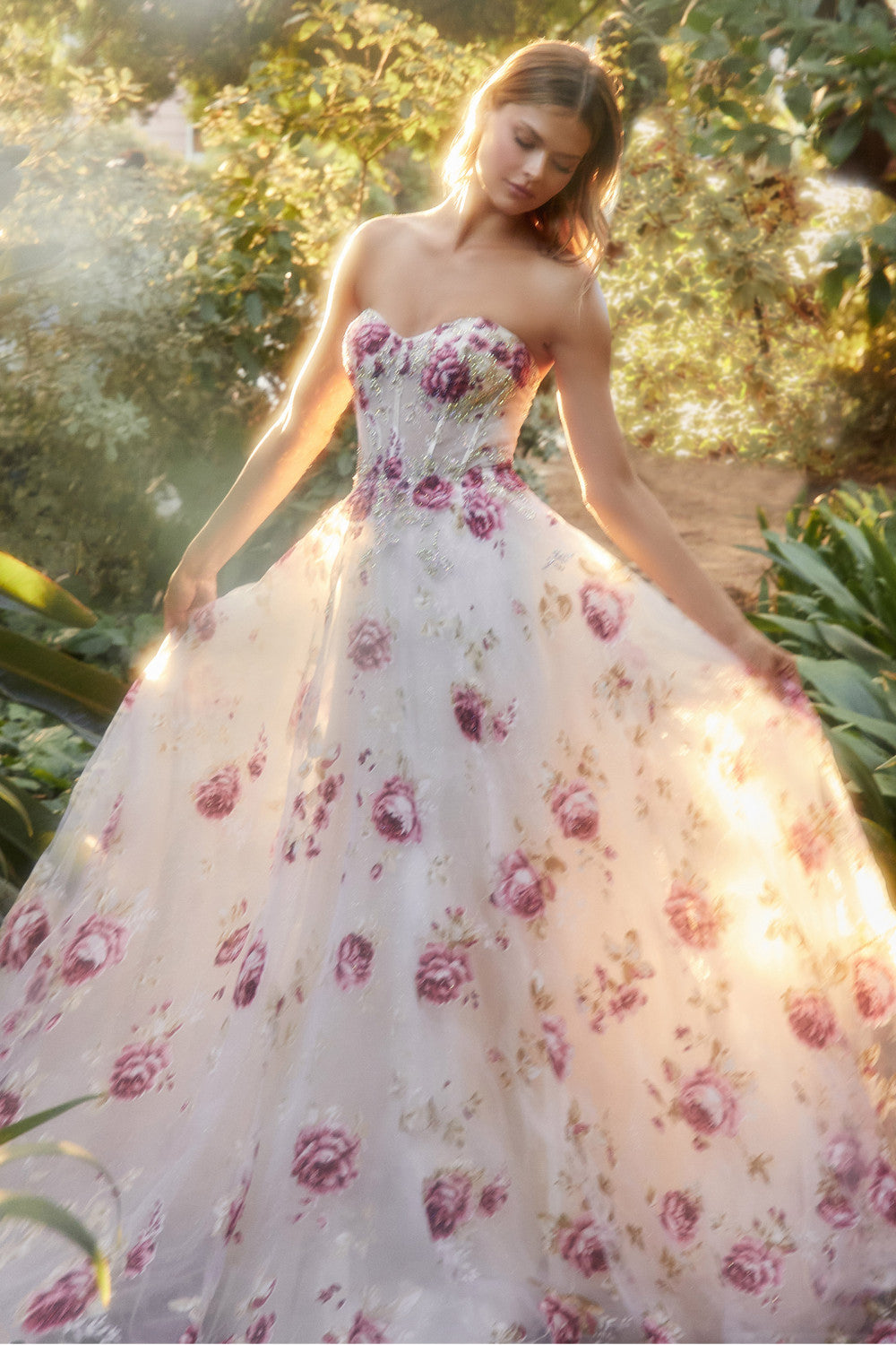Multi_2 Strapless Organza A-Line Ball Gown A1133 - Special Occasion
