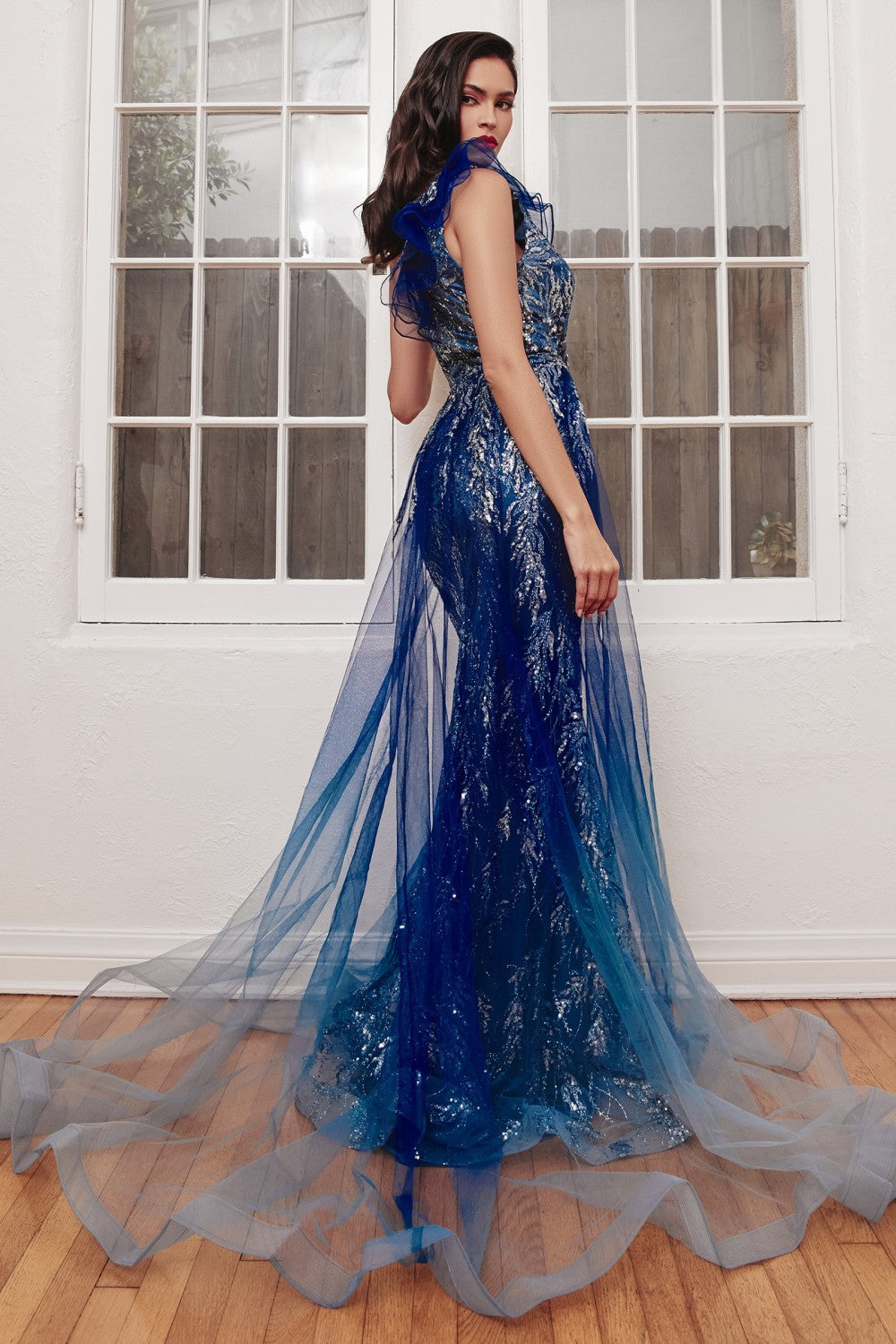 One Shoulder with Overskirt Gown By Ladivine J851 - Women Evening Formal Gown