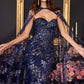 Navy_1 Strapless Fitted Mermaid Gown J834 - Women Evening Formal Gown - Special Occasion-Curves