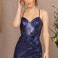 Navy_2 Sequin Embroidery Mermaid Slit Women Formal Dress - GL3146 - Special Occasion-Curves