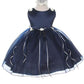 Navy blue Baby Rosebud Organza Party Dress-AS193