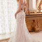 Off-White Nude_1 Floral Mermaid Applique Bridal Gown WN310