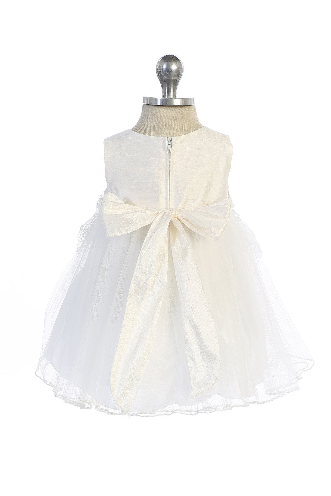 Off-White_1 Baby Lace Silk Pearl Party Dress-AS464
