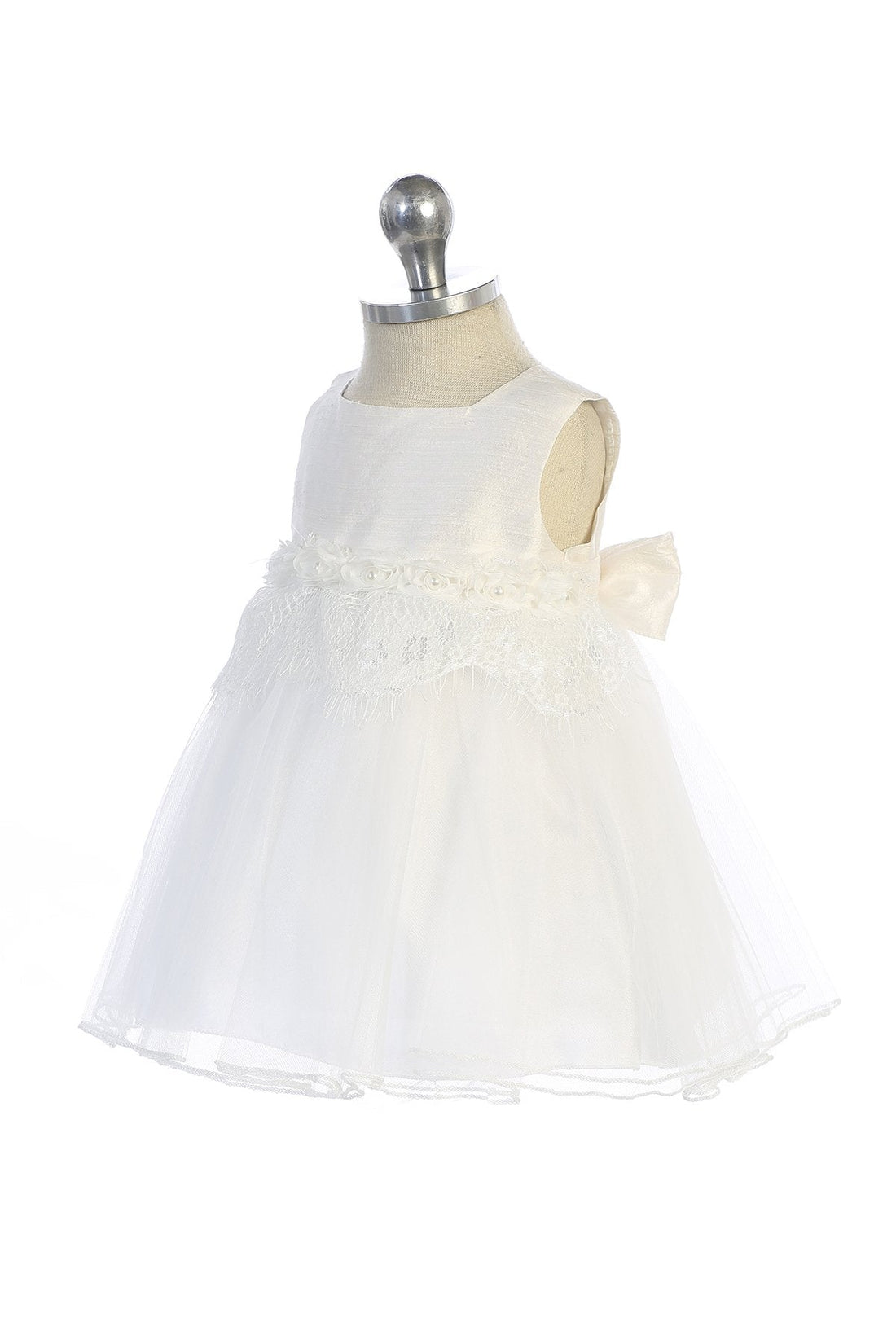 Off-White_2 Baby Lace Silk Pearl Party Dress-AS464
