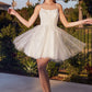 Off-white Glitter Tulle Short Dress CD0212 - Cocktail Dress - Special Occasion